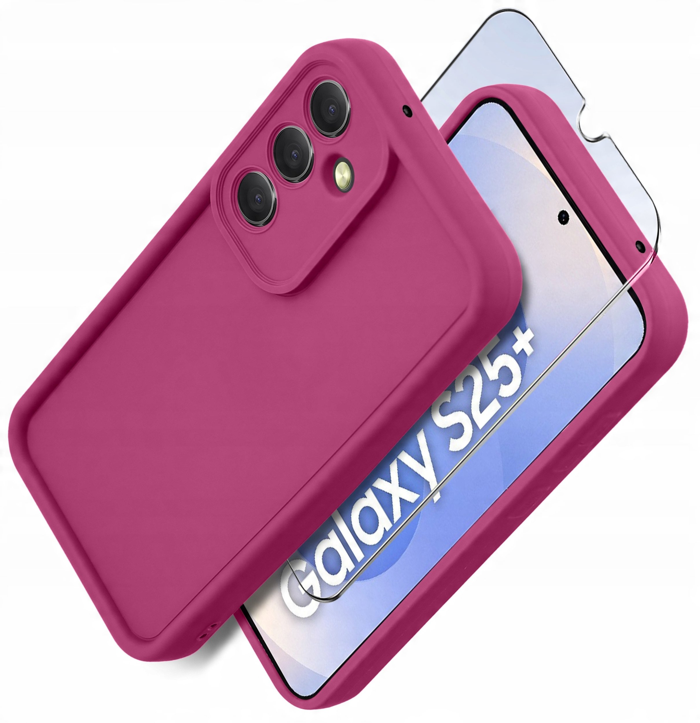 Etui do Samsung S25+ Plus silikonowe MATOWE + Szkło ochronne na ekran 9H