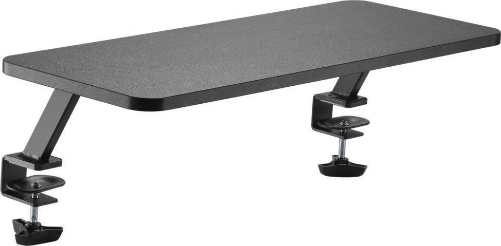 WP Podstawa pod monitor, mocowana do blatu biurka, czarny, metal / płyta mdf, 20 kg nośność, Powerton, ergo