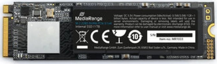 Dysk SSD MediaRange 1TB M.2 2280 PCI-E x4 Gen3.1 NVMe (MR1033)