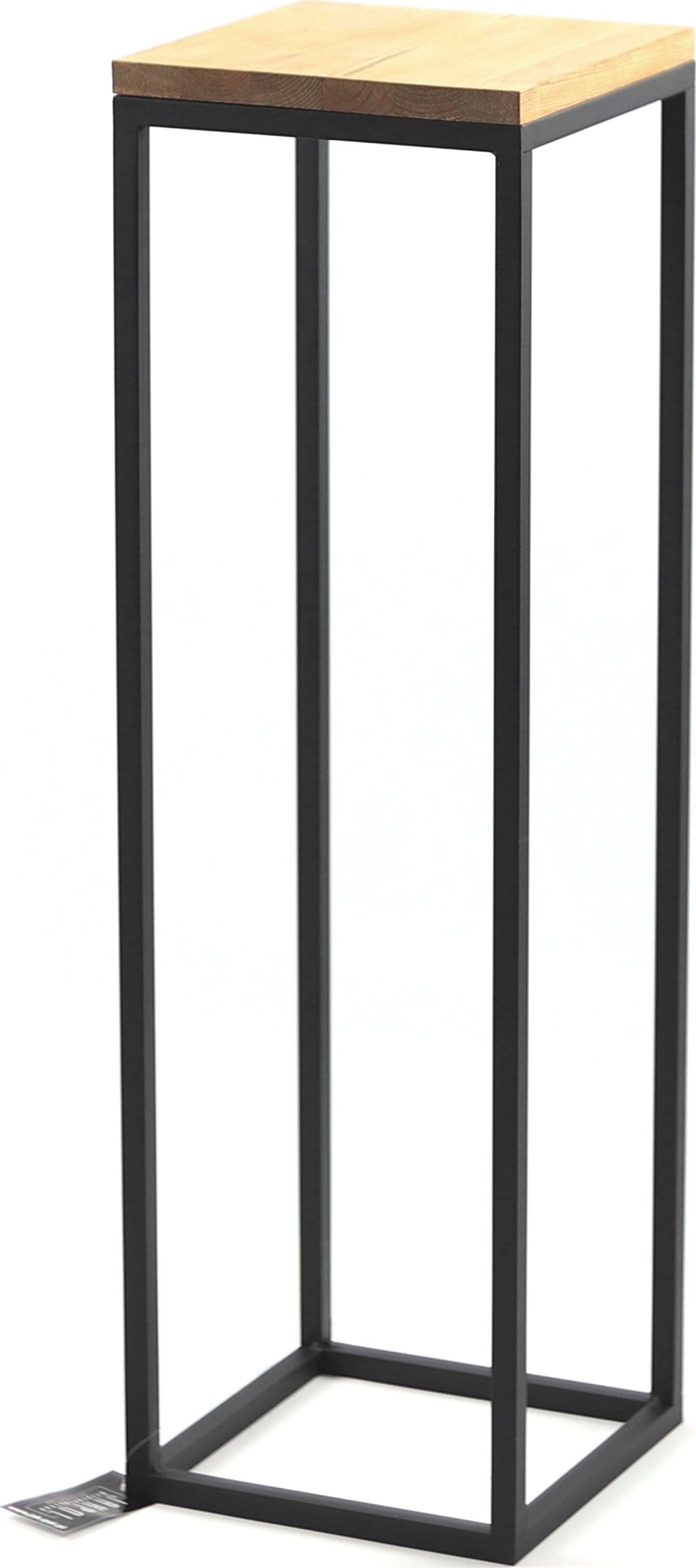 Jakpoldesign Kwietnik Metalowy Stojak Drewno TAVOLO 80cm czarny loft KWL-171/01