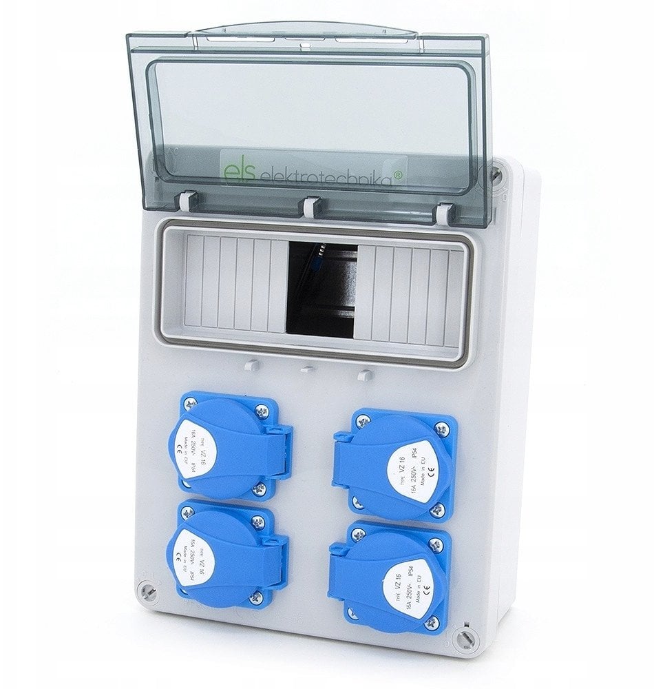 ELS Elektrotechnika Rozdzielnica budowlana 4*GS 230V, obudowa ścienna / natynkowa, okablowana, niewyposażona, okienko 8M, 8NO400
