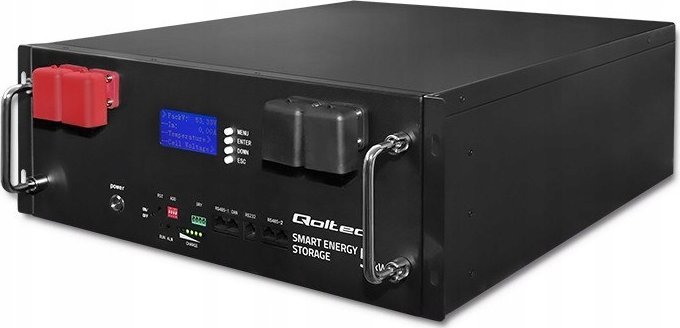 Qoltec Stabilny Magazyn energii LiFePO4 do RACK | 5.12kWh | 51.2V | 100Ah | BMS | LCD