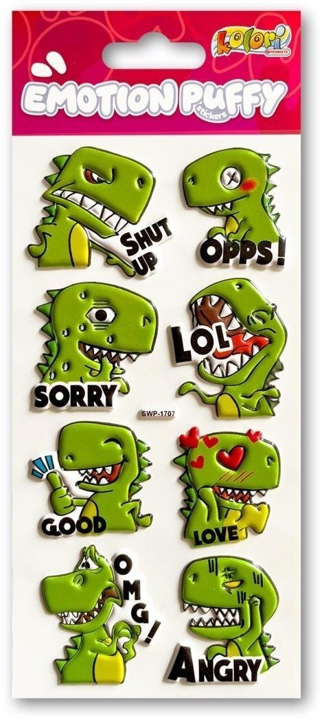 Naklejki puffy Emotion Dino