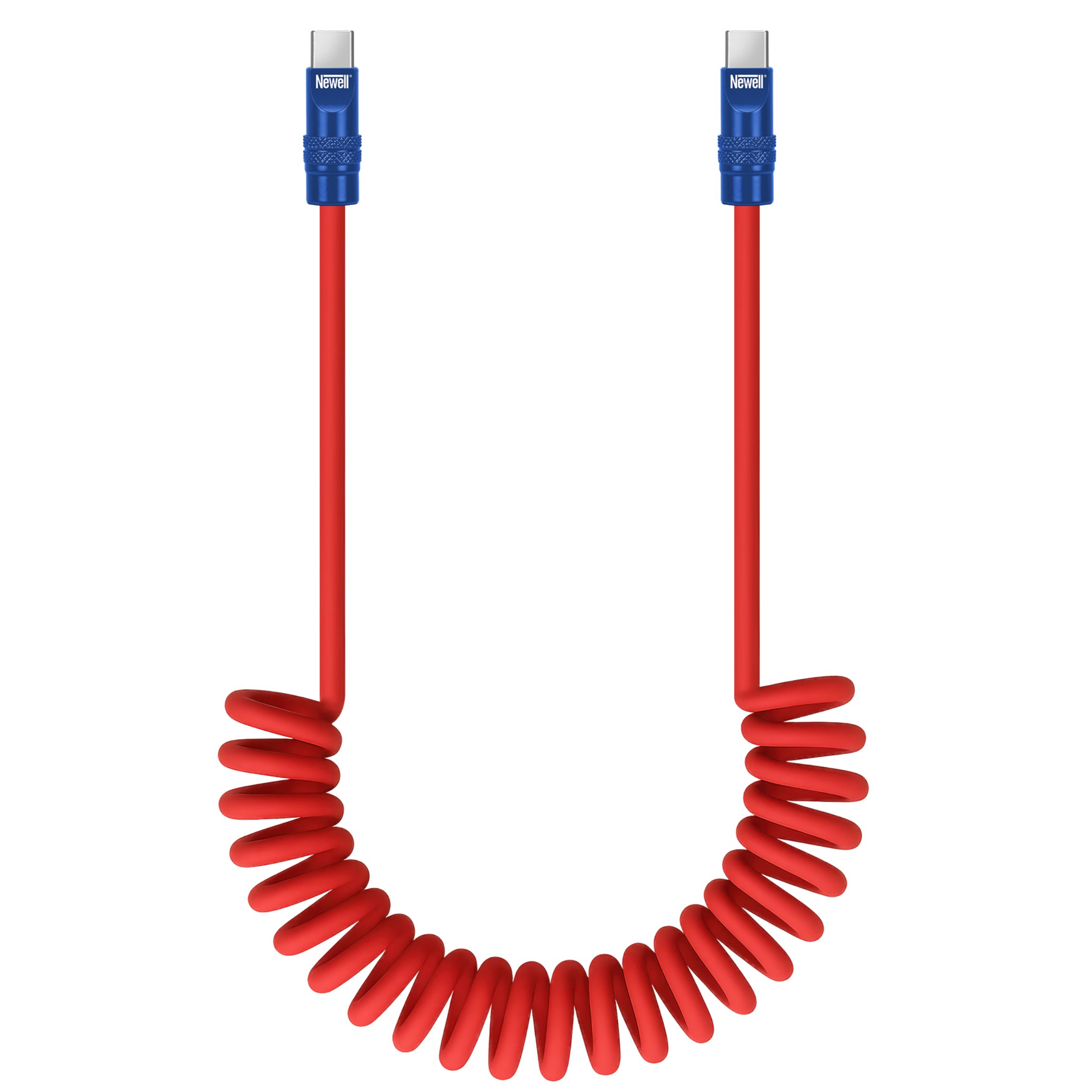 Newell NL4993 Kabel USB-C 100 W, 1,5 m silikonowy spiralny czerwono-granatowy