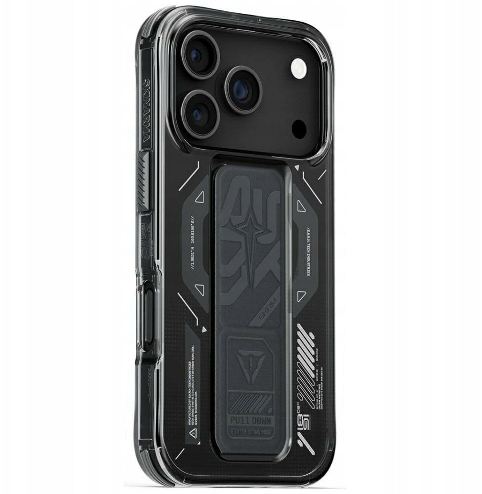 Etui Skinarma Helio do iPhone 17 Pro Magnetic Charging + Grip Stand grafitowy