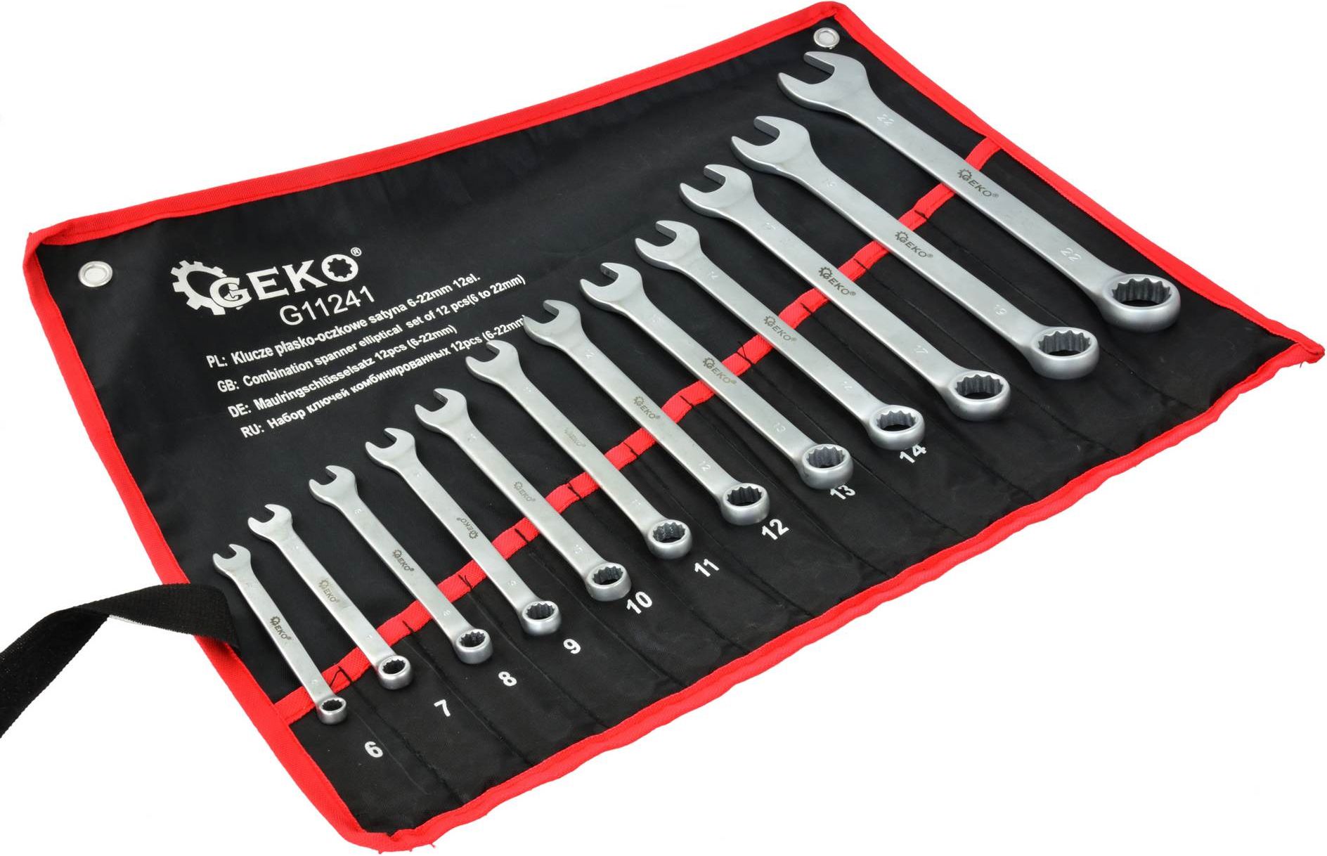 Geko Klucze pł.-oczk.satyna 6-22mm 12el.CRV/op.płachta/(20)