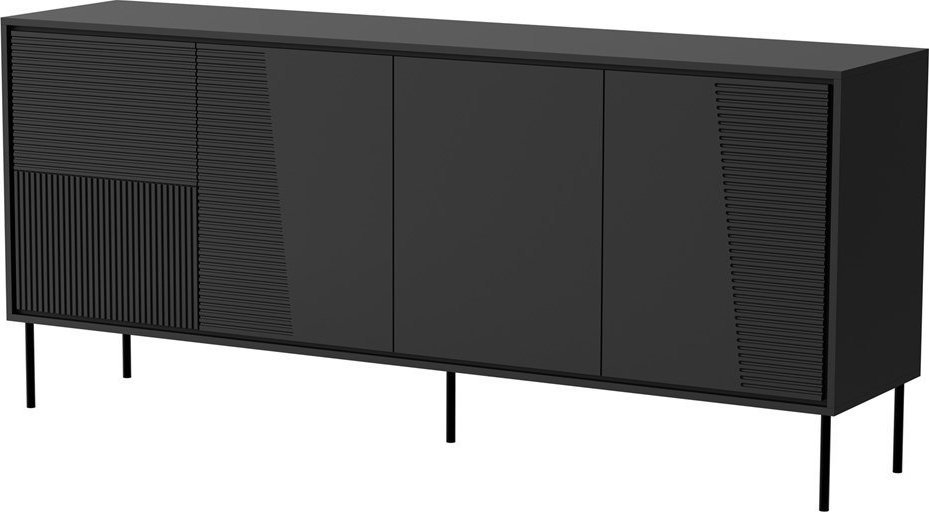 Cama Meble Komoda 4D ABI 200x45x88 czarny mat