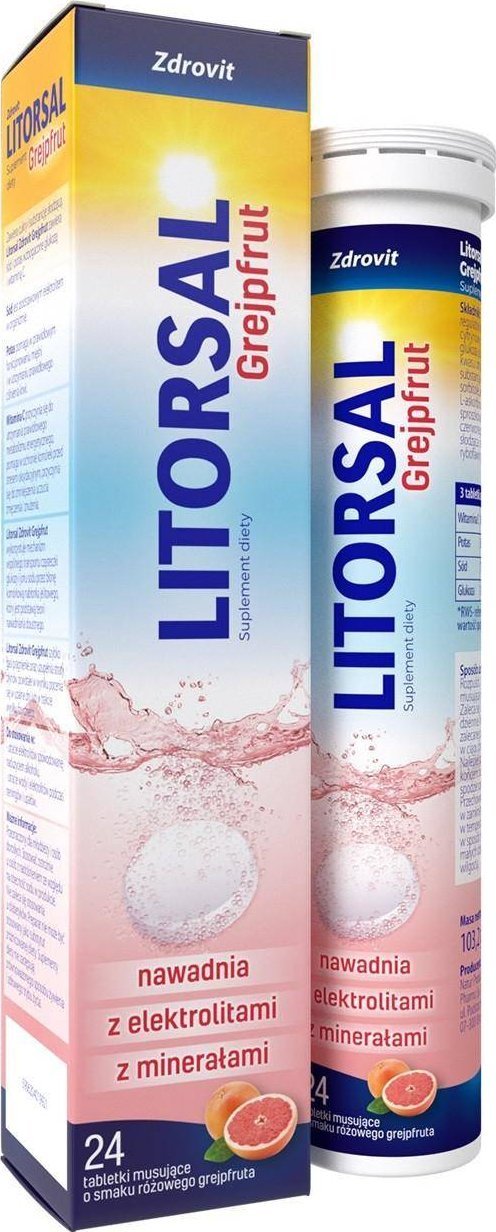 Zdrovit Zdrovit Tabletki musujące Litorsal Grejpfrut - suplement diety 1op.-24 tabletki