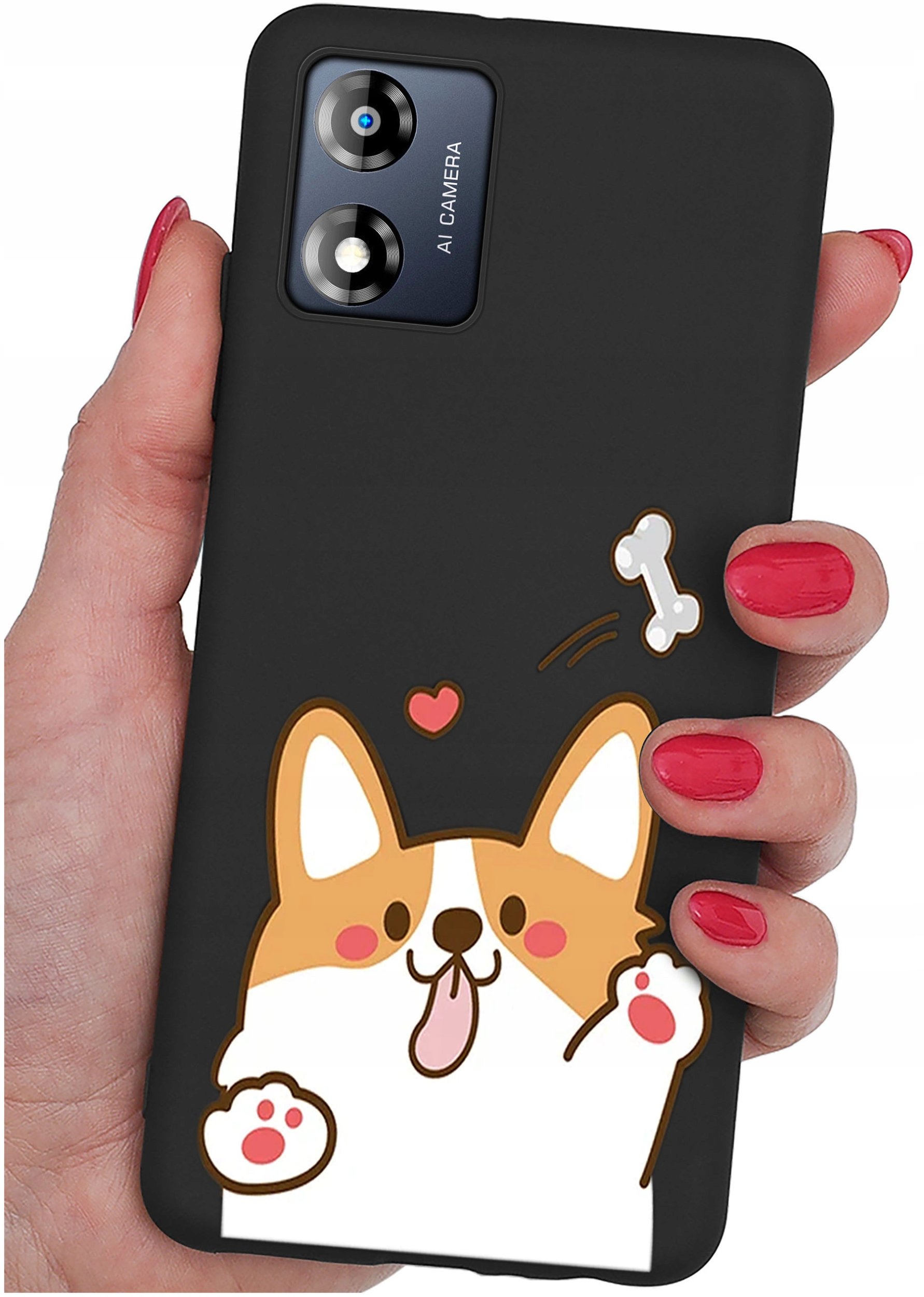 Etui do Motorola Moto E13 WZORY |SILIKONOWE MATT CASE + SZKŁO 9H