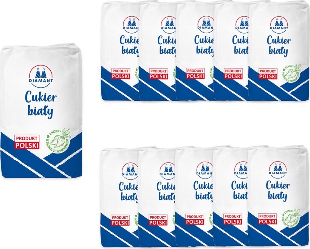 Diamant Diamant Cukier biały 1 kg x10 sztuk