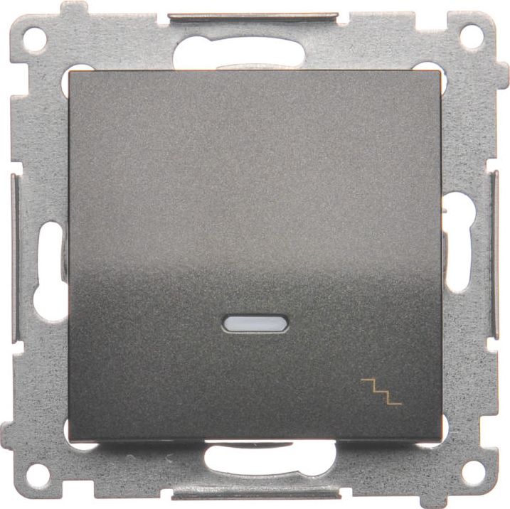 Kontakt-Simon Łącznik schodowy Simon 54 pojedynczy z podświetleniem 16AX 250V antracyt (DW6AL.01/48)