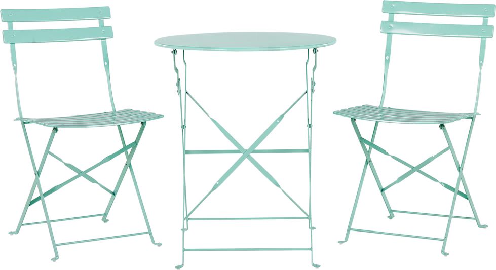 Beliani Zestaw mebli balkonowych metalowy miętowy FIORI