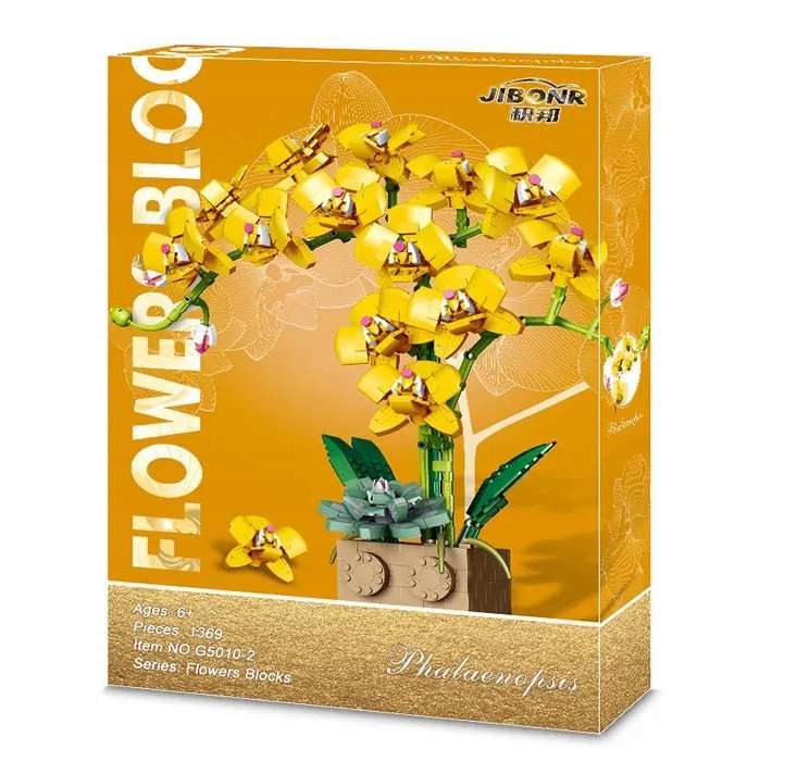 Klocki Kwiaty Orchidea żółta Konstrukcyjne 1369 el.
