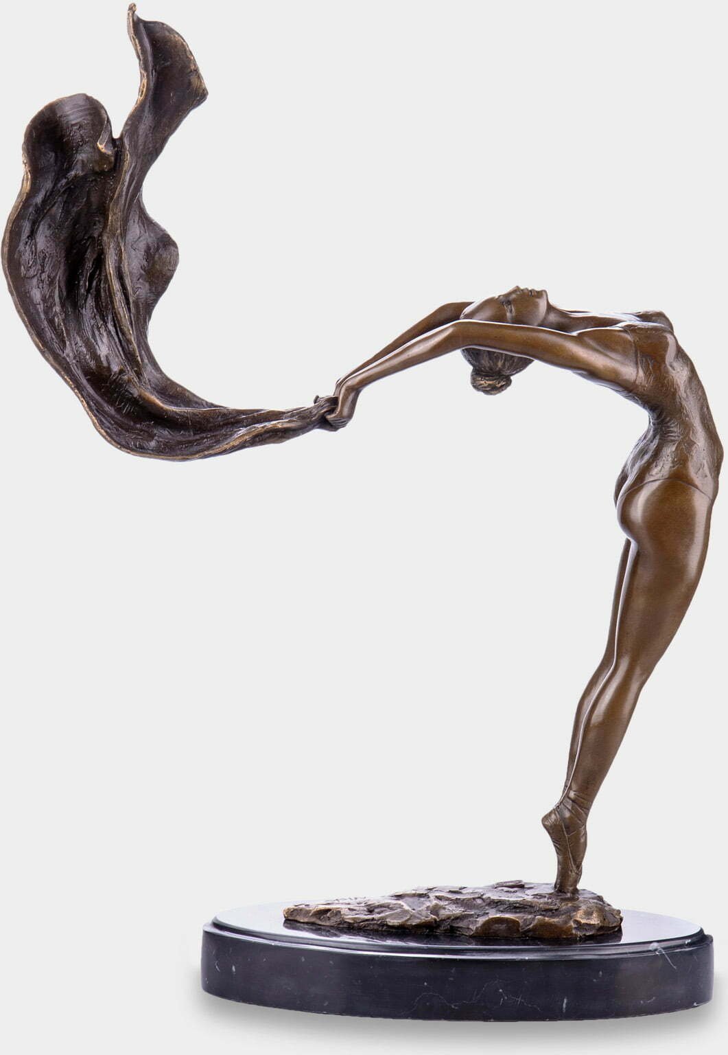 rzezbyzbrazu Tancerka Baletowa z Woalem Rzeźba z Brązu