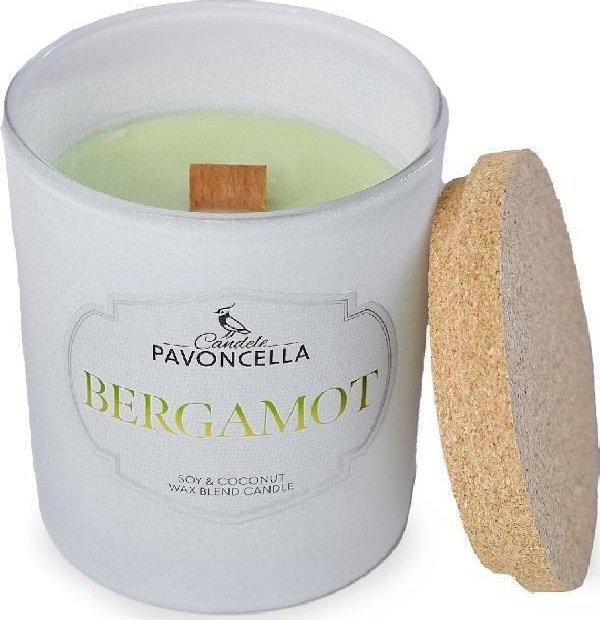 Świeczka sojowa Bergamot biała 135g
