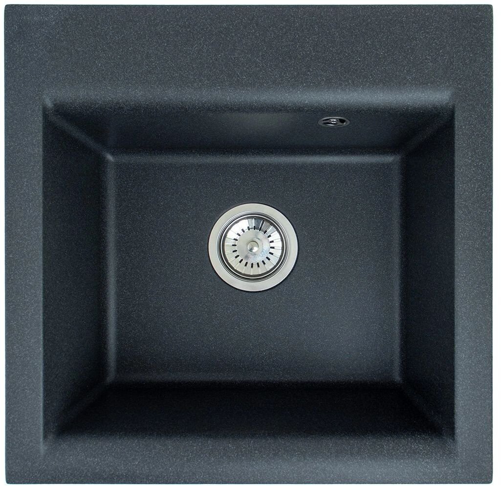 Zlewozmywak Alveus MIJA 10 kolorów 91 czarny zlew Granital 1 komora (50x50x18) + syfon manualny + bateria FLEXA