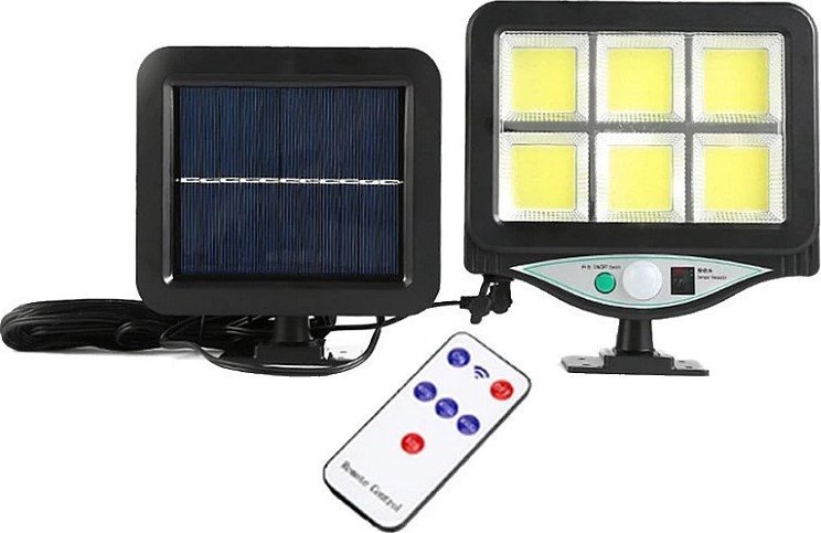 Kinkiet Tech-Led Ścienna lampa solarna BK-128-6COB pilot, czujnik ruchu i zmierzchu Ścienna lampa solarna BK-128-6COB pilot, czujnik ruchu i zmierzchu