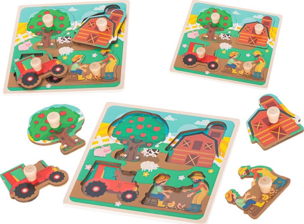 Puzzle drewniane układanka gospodarstwo rolne