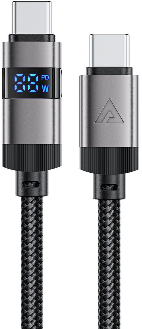 Kabel USB Acefast USB-C - USB-C 1.2 m Czarno-srebrny (6974316283720)