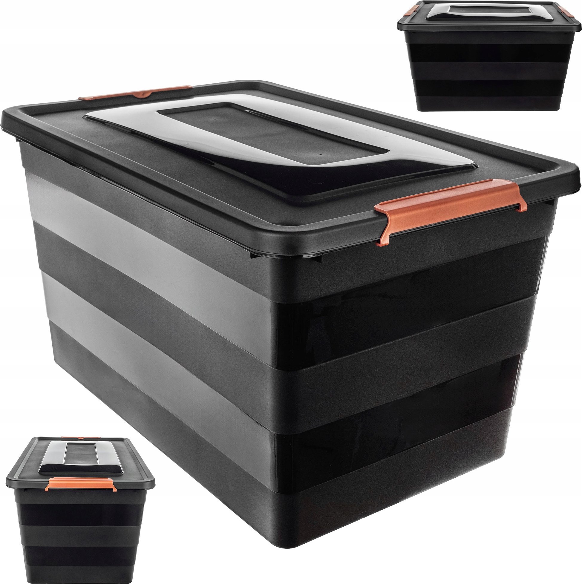 KADAX Pojemnik Z Pokrywą Do Przechowywania 55L Organizer Plastikowy Na Zabawki