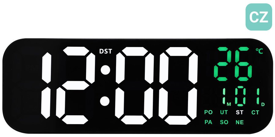 JVD Zegar sieciowy LED stoper timer z pilotem DH9016.3 cyfry 13 cm, wersja czeska