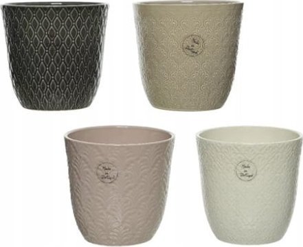 Kaemingk Osłonka kamionkowa ozdobna na kwiaty 13x13,5 cm