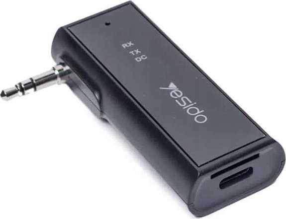 Yesido yesido YAU41 Transmiter BT+Adapter 3.5mm Audio (2w1), BLACK / CZARNY