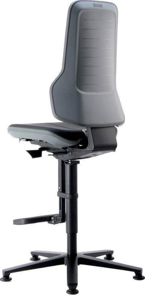 Krzesło biurowe Bimos Krzeslo podst. NEON, szare, ze slizgacz. i stopniem