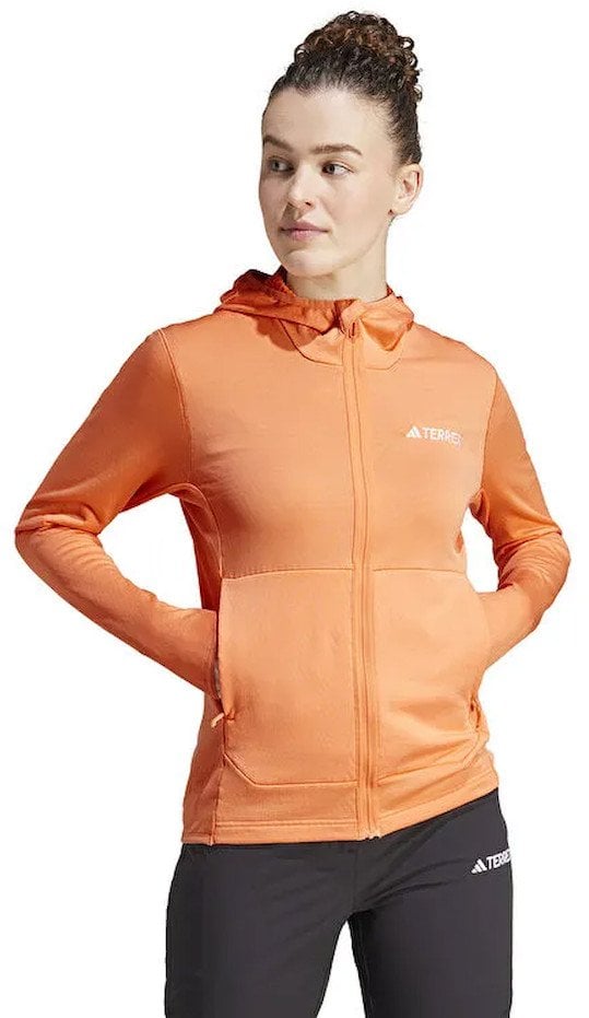 Bluza trekkingowa damska adidas TERREX Xperior Light Fleece Hooded Jacket - amber tint