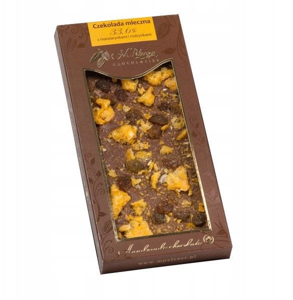 M.Pelczar Chocolatier Mleczna czekolada z mandarynkami i rodzynkami 85g