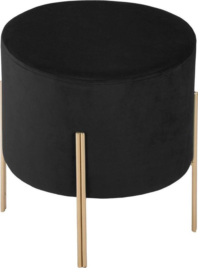 Atmosphera Czarna pufa na złotych nogach Black Velvet