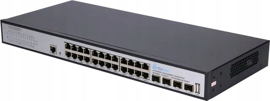 Switch ExtraLink HYPNOS FULL GIGABIT MANAGED L3 SWITCH 24 PORTS 10/100/1000M, CONSOLE PORT, 4X 10G SFP+