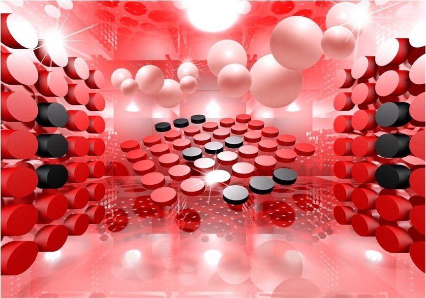 DecoNest Fototapeta - Gra w czerwone i czarne - 250X175