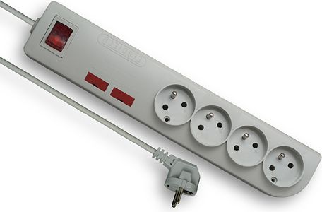Listwa zasilająca Elgotech PSF2 przeciwprzepięciowa 4 gniazda 3 m biała (PSF2-403)