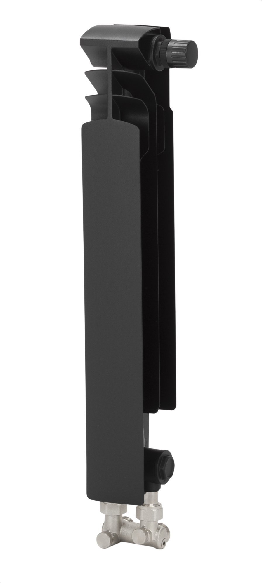 KFA 878-151-81 ELEMENT GRZEJNIK.G500F/D/1 EL.PRAWY CZARNY Z DOLNYM ZASILANIEM I ZESP.PRZYŁ.KĄTOWYM 50X50 ZASILANIE KRZYŻOWE // GR-AL-KFA-G500F/D/1-ELE