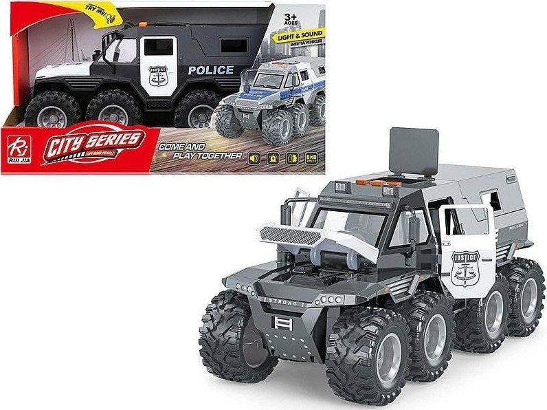 Pojazd policyjny z napędem na koło światło, dźwięk