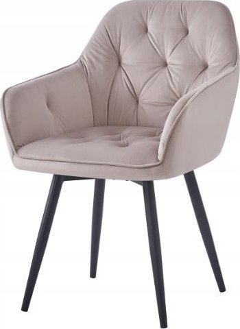 Krzesło stylowe fotel tapicerowane Julia obrotowe szare