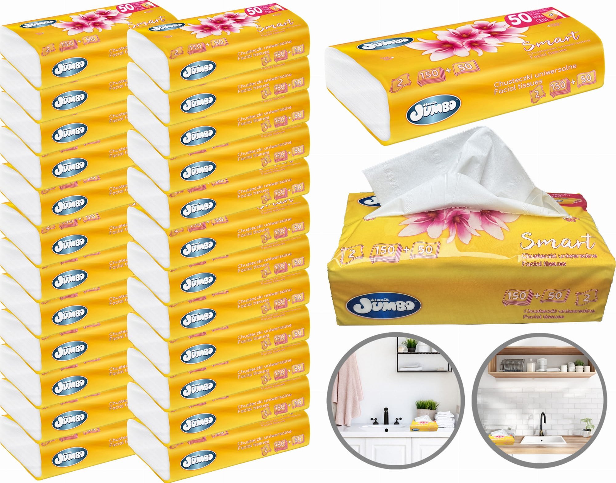 Chusteczki uniwersalne 200 szt. SŁONIK JUMBO SMART folia 2W - 25 op.