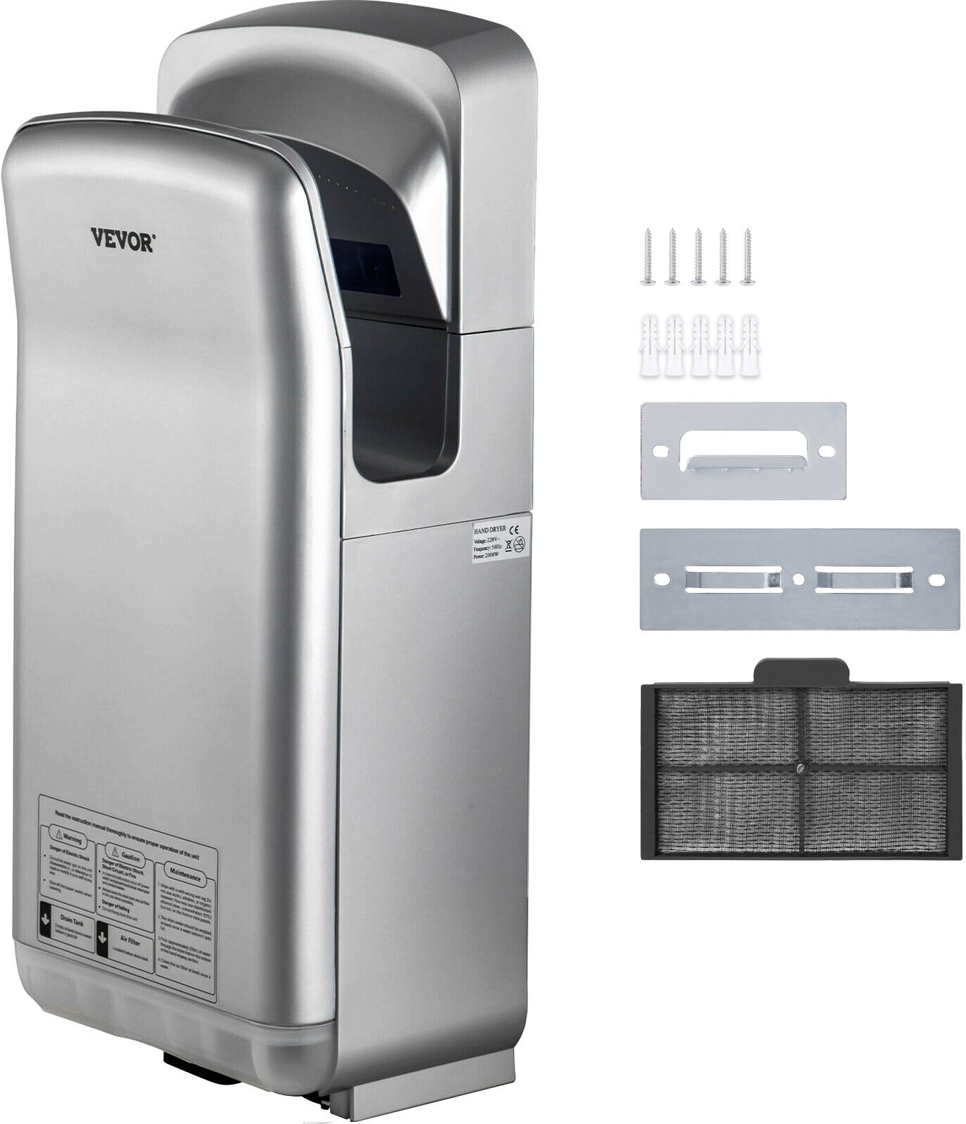 Kieszeniowa suszarka do rąk automatyczna 2000 W