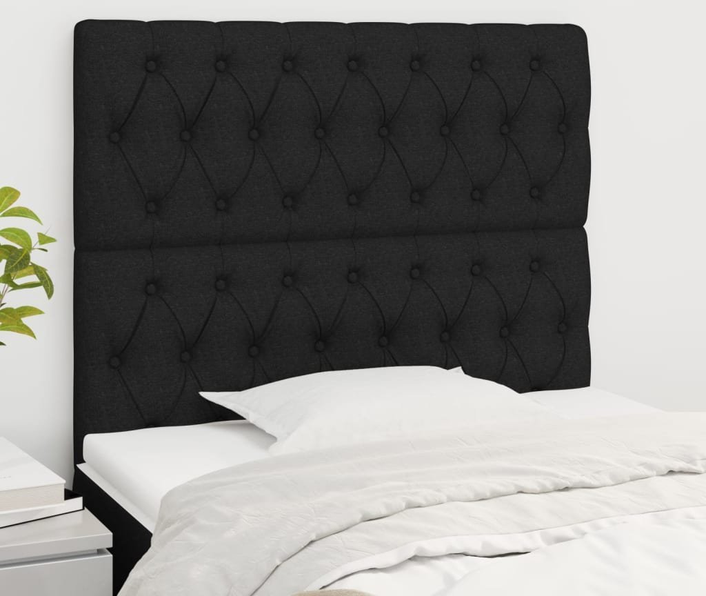 vidaXL vidaXL Zagłówki do łóżka, 2 szt., czarne, 100x7x78/88 cm, tkanina