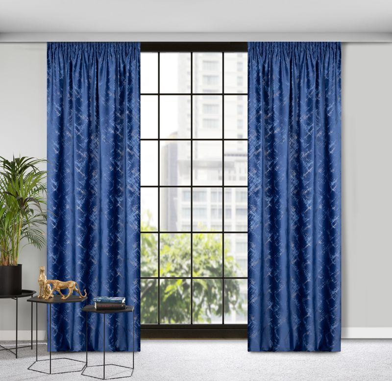 Eurofirany ZASŁONA GOTOWA ADRIA NA TAŚMIE 140 X 270 CM GRANATOWY