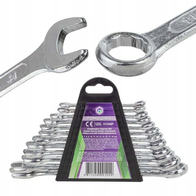 Zestaw kluczy płasko-oczkowych 12el. (6-15,17,19mm)