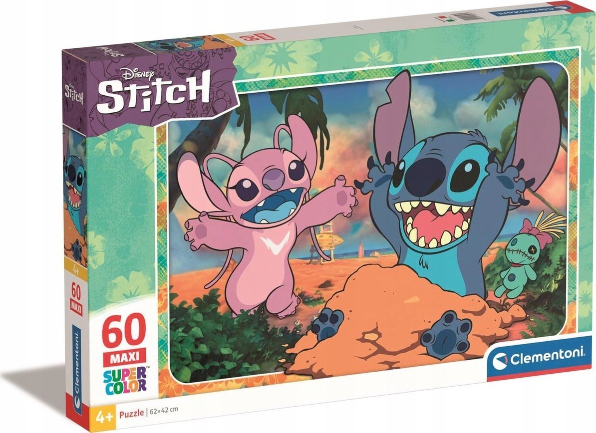 Clementoni Puzzle Maxi SuperColor Disney Stitch 60 elementów (26596)