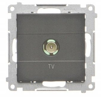 Kontakt-Simon Simon 55 Gniazdo antenowe TV pojedyncze, Do instalacji indywidualnych Czarny mat TAK1.01/149