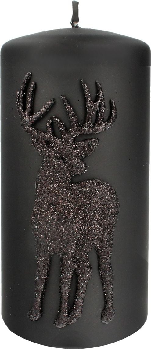 Artman ARTMAN Boże Narodzenie Świeca ozdobna Jeleń czarna - walec mały 1szt