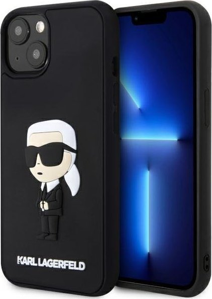 Karl Lagerfeld Etui Karl Lagerfeld KLHCP14M3DRKINK Apple iPhone 14 Plus czarny/black hardcase Rubber Ikonik 3D