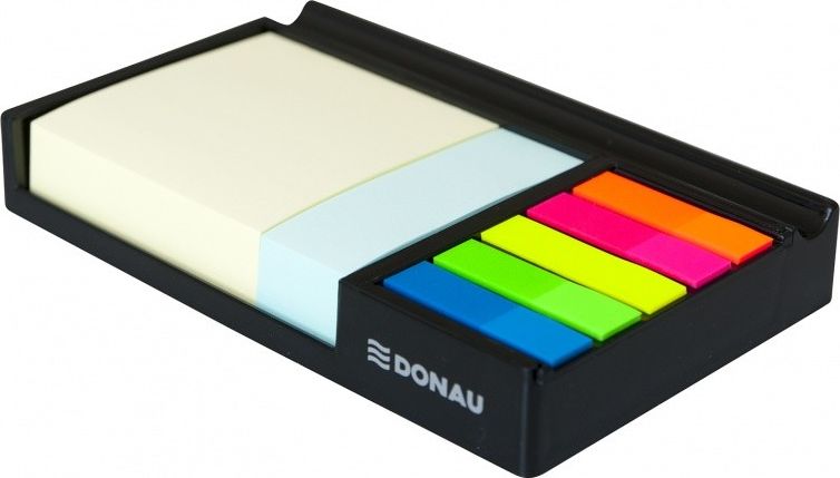 Donau PRZYBORNIK Z SZUFLADKĄ NA KARTECZKI I ZAKŁADKI, DONAU, 164X104X24MM, CZARNY 7484011PL-01