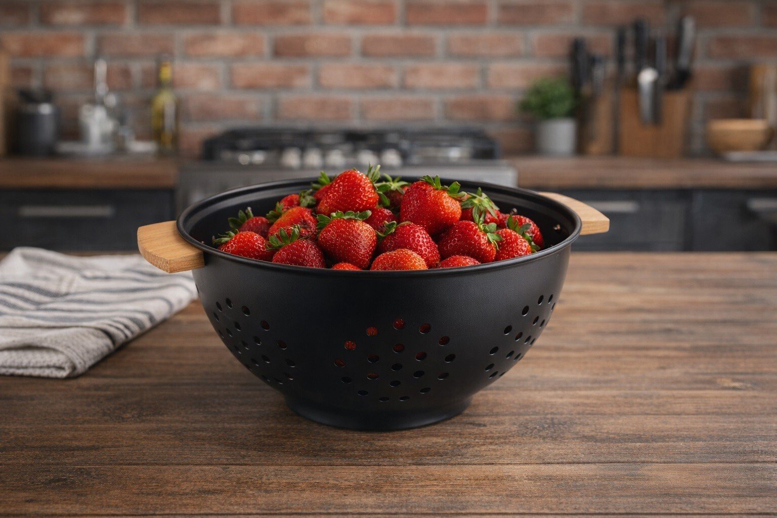 Durszlak z bambusowymi rączkami 24x10 cm Modern Kitchen