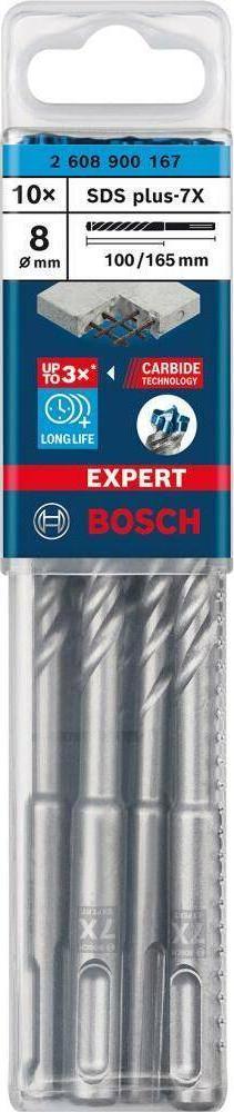 Wiertło Bosch Bosch Powertools SDS plus-7X 8x100x165mm 10pcs - 2608900167 EXPERT RANGE