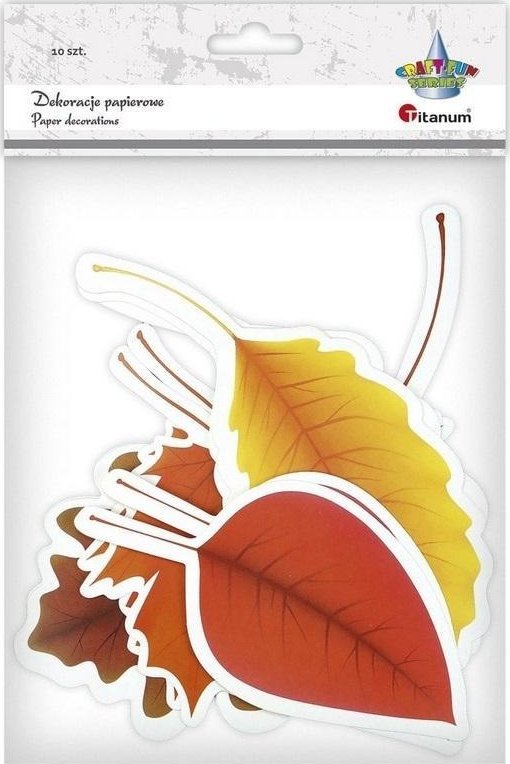 Papierowe liście mix 5 wzorów 10szt
